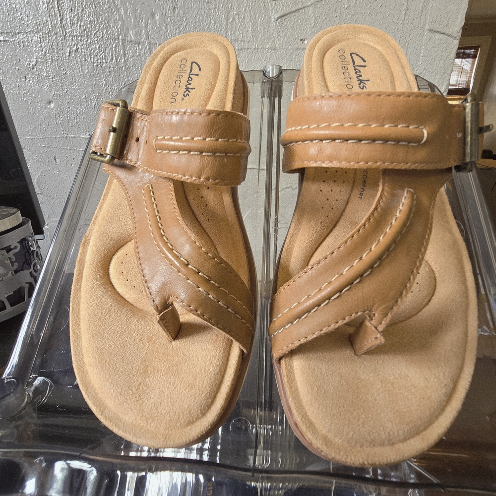 Clarks Women's Brown Leather Sandals
